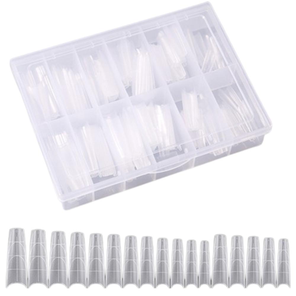 

Long Coffin Shaped French False Nails DIY Fake Nail Patch French Fake Nail Extension Nail Salon Style 4