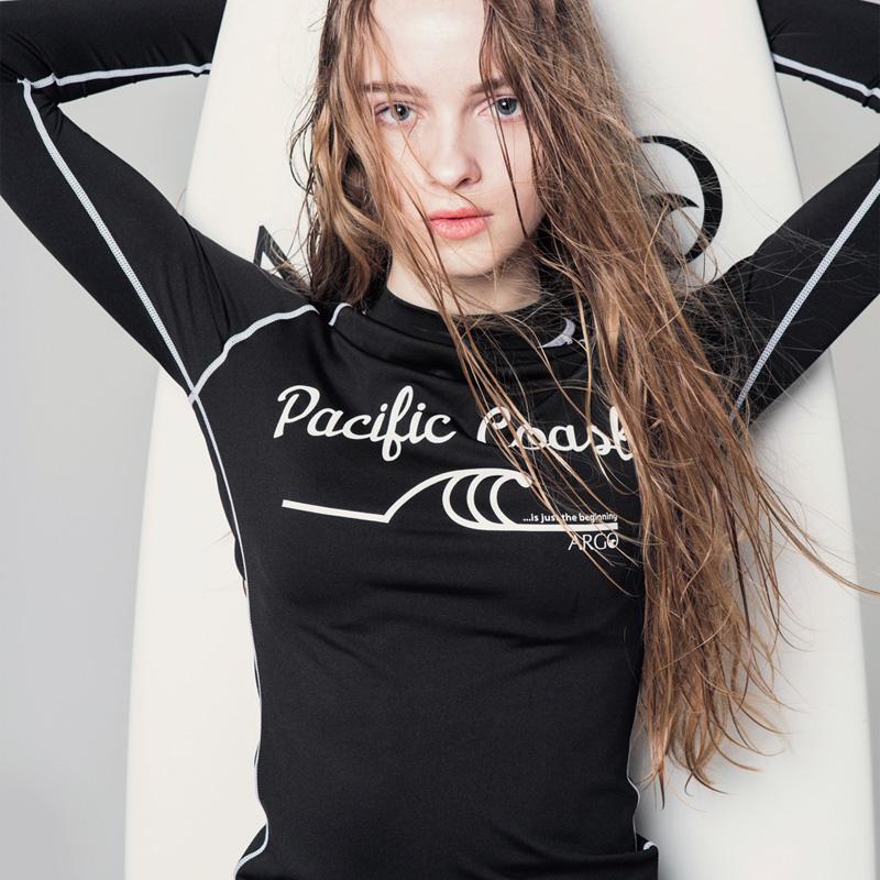 ARGO Pacific Coast Women'S Rash Guard Top Black