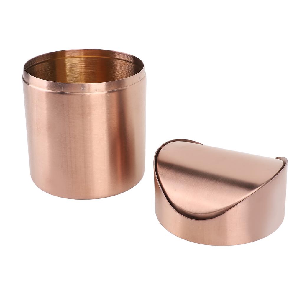 Mini Poubelle de Comptoir Acier Inoxydable 304 Petite Poubelle de Table avec Couvercle Basculant pour Bureau