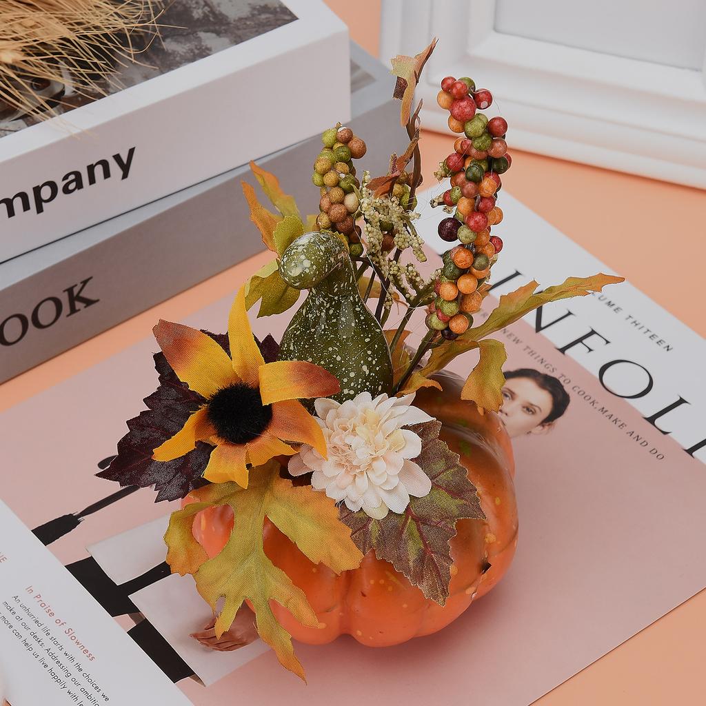 Artificial Pumpkins Maple Leaf Pomegranate Table Home Decor House Prop Autumn Fall Harvest Thanksgiving Halloween Decor