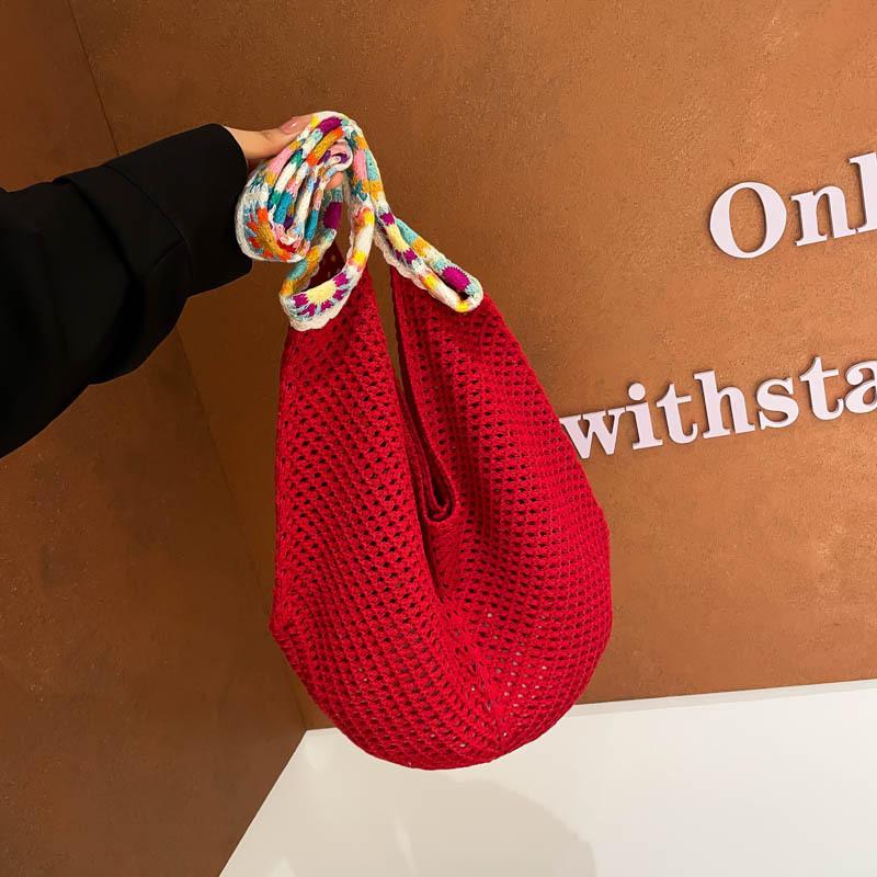 Fashion Knitted Bag Women's New Fashion Large-capacity Tote Bag Leisure Seaside Vacation Beach Bag