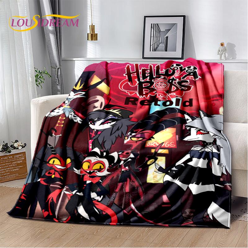 2025 H-Helluva Boss Blitzo Cartoon Soft Blanket,Soft Throw Blanket for Home Bedroom Bed Sofa Picnic Travel Cover Child Gift