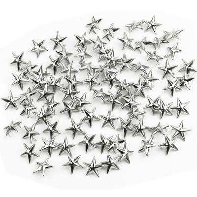 100pcs Garment Sewing Decoration Silver Clothing Accessories Spots Nailhead Star Rivets Studs Spikes Leather Craft