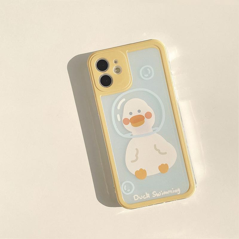 Cute Cartoon Duck for IPhone 16 ProMAX Phone Case 17 for Apple 14 for 12 Full Cover 15 Transparent 11 Soft Case
