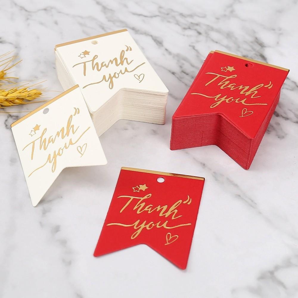 100pcs Black White Paper Thank You Tags Handmade Gift Tags Packing Labels  Party Label Stickers