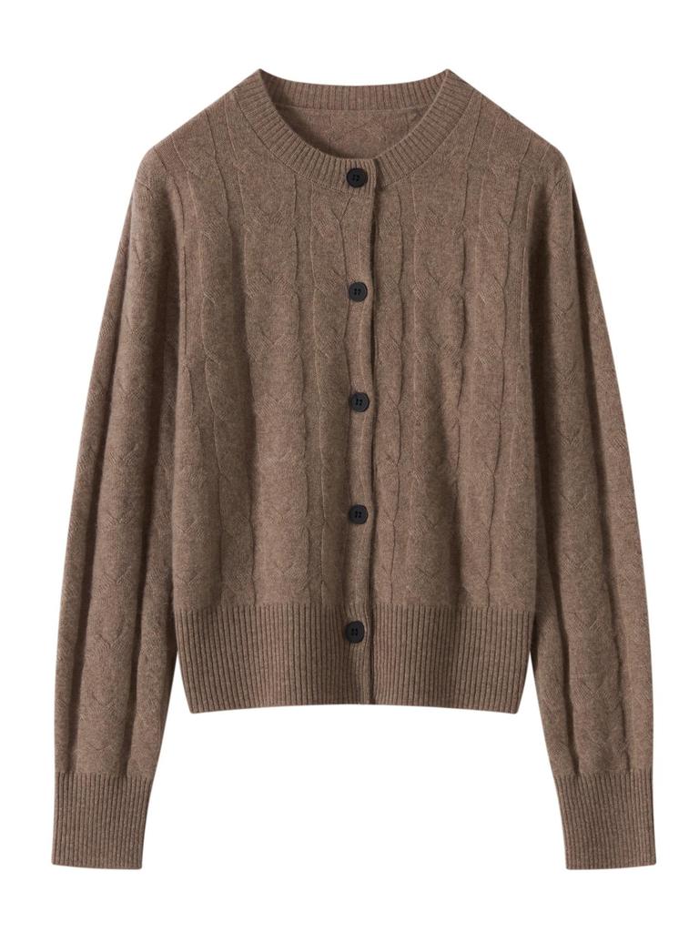 Women's Trendy 100% Wool Cardigan Coat - Large Button, Soft Fluffy, Solid Color, Loose Open-Front Sweater Outerwear for 2025