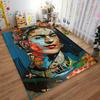 Vibrant Collage Portrait Rug suitable as a non-slip mat for the living room or bedroom sofa