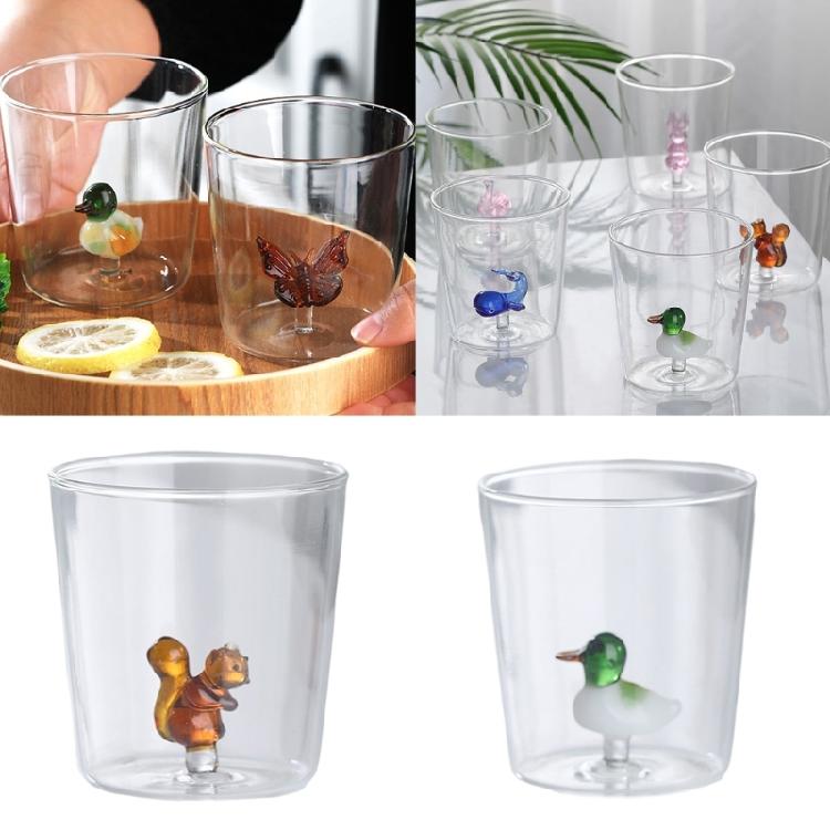Travel Friendly Cartoon Glasswares Thermal Resistant Glass Cup Heatproof Drinkware For Indoor Outdoors Use