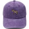 Cute Little Donkey Embroidered Baseball Cap Animal Washed Retro Dad Hat Men's and Women's Casual Outdoor Sun Hat