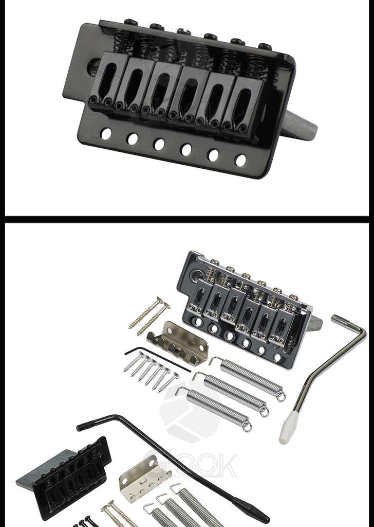 Electric Guitar Tremolo Bridge Vibrato System Set with String Holder and Plate