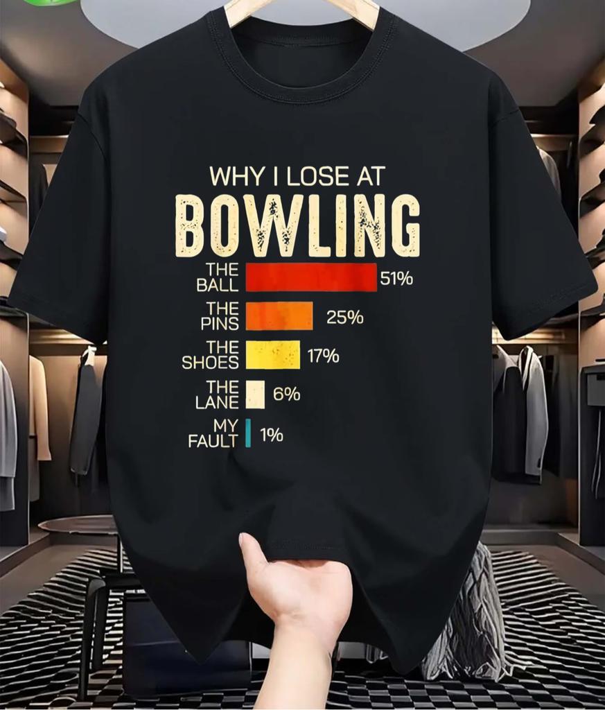 Novelty Lawn Bowls Why I Lose At Bowls Men T Shirt Cotton Tee Women Oversized Loose Summer O-Neck Casual Streetwear Humor Funny