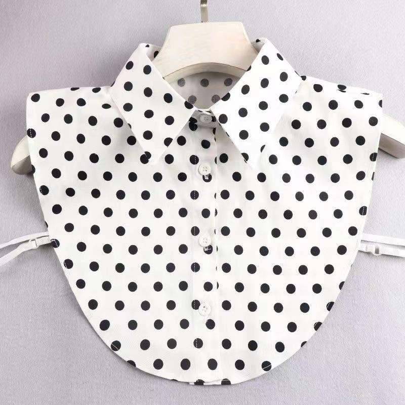 Ins Fake Collar Plaid Shirt Detachable Collars Solid Shirt Womens Dickie Collar White Girls Top Clothes Dickey Collar For Women