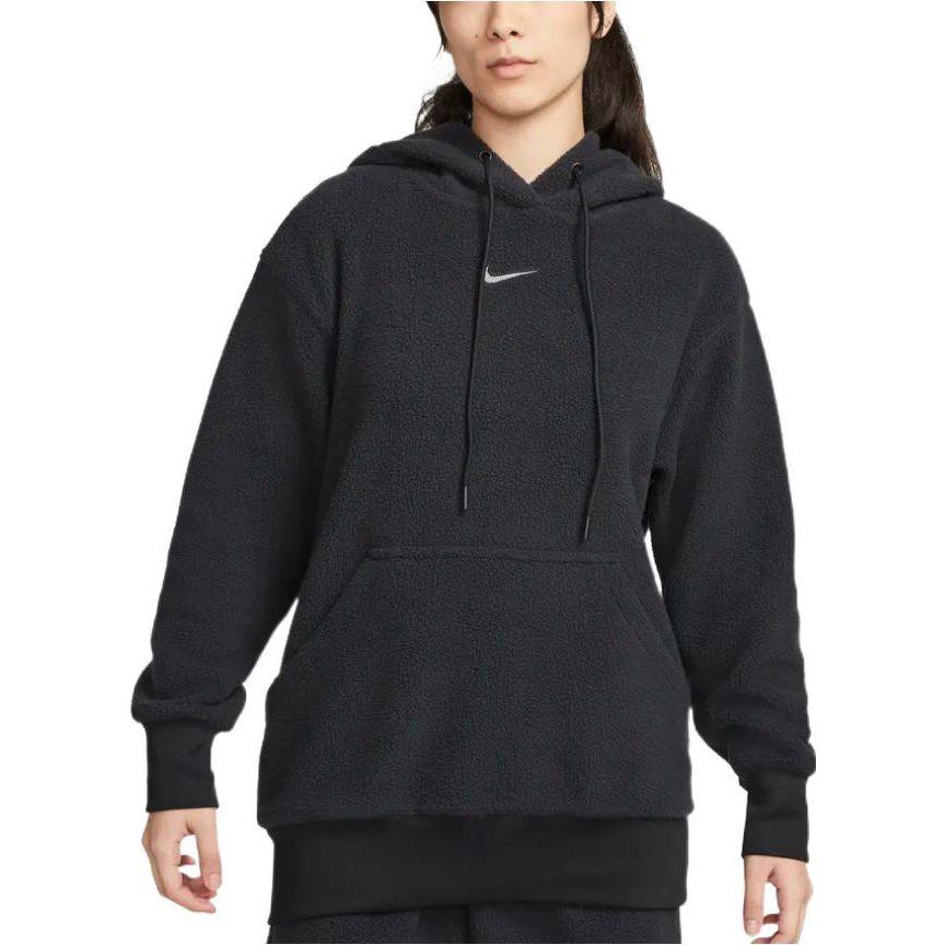 Nike Sweatshirts Women's Black Hooded Moderate Regular DQ6841-010