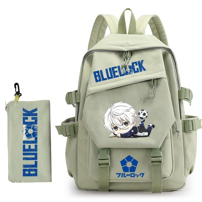 3 Piece School Backpack Set for Students Large Capacity Oxford Cloth Schoolbag with Shoulder Strap and Pencil Case