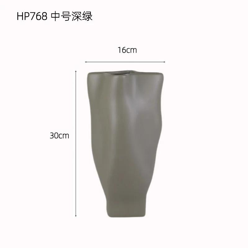 Ceramic Vase The Wrinkles Are Irregular. Flower Vase Flower Arrangement Accessories Terrarium Room Decoration Accessories