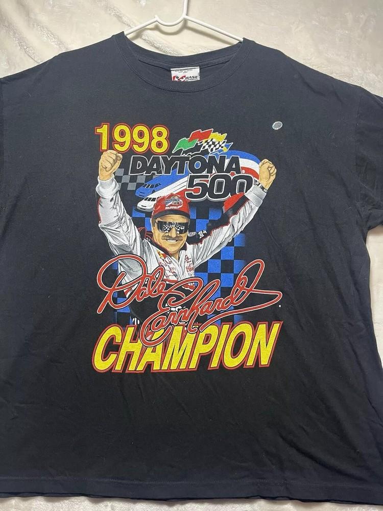 Винтажная футболка Nascar с изображением чемпиона Daytona 500 1998 года Дейла Эрнхардта AN46358 Унисекс S