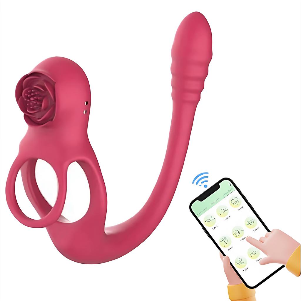 App Controlled Cock Ring & Anal Stimulator Set - 10 Speed Vibration for Men, Clit & Prostate Massage, Couples Pleasure Toy