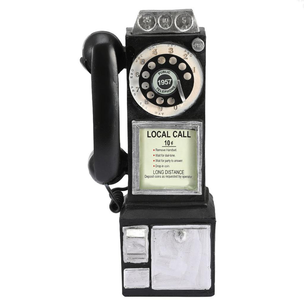 Retro European Style Telephone Model Decor Home Resin Craft Window Photography Props Decoration