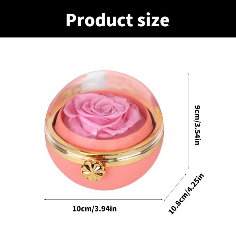 Creative Rotating Designs Flower Jewelry Holder Symbolizing Everlastings Love for Proposals and Anniversaries Storage