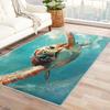 Area Rugs Floor Carpet Mat Half Sea Half Land Turtle Pattern Non Slip Print Floor Mat for Living Room Bedroom Kitchen Home Decor