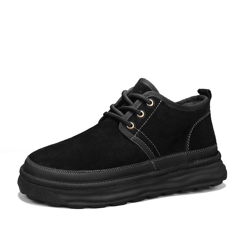 

Новые мужские ботинки, размер Зимние теплые ботинки для снега для мужчин, бархатные и утолщенные, нескользящие, износостойкие, мужские короткие ботинки 39 чёрный