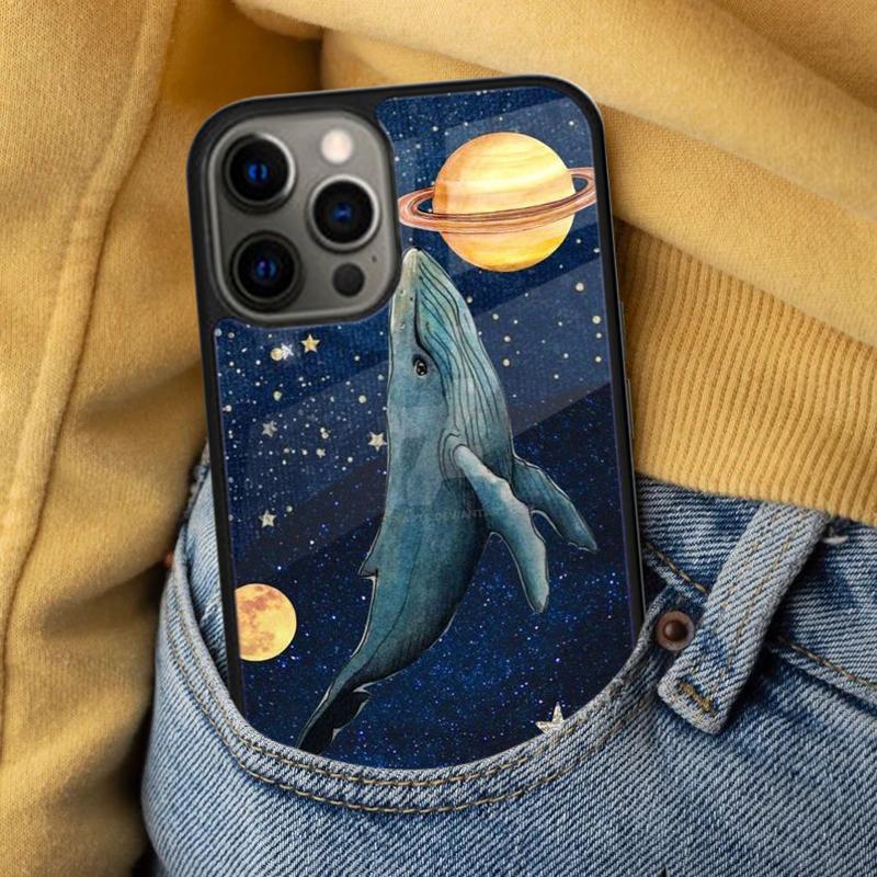 Fliegender Wal Magisch Weiche Handyhülle für iPhone 17 Air 16e Pro max 15 Pro 13 14 Plus 11 12 MagSafe Magnetisches Coque