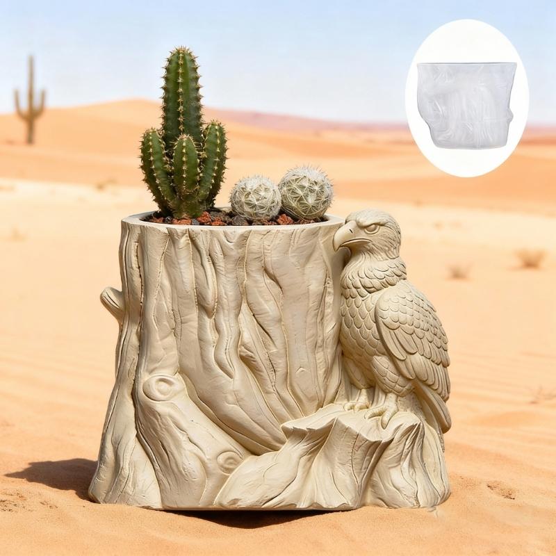 Flower Pot Silicone Mold Concrete Cement Plant Pot Mold Flowerpots Epoxy Resin Mold Makeup Brush Holders Organizers Mold
