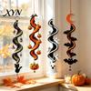 Crochet Bat Kit Halloween Spiral Hanging Ornament DIY Kit, Pumpkin Ghost Handmade Yarn Project Black Cat Complete Craft, Holiday Decoration