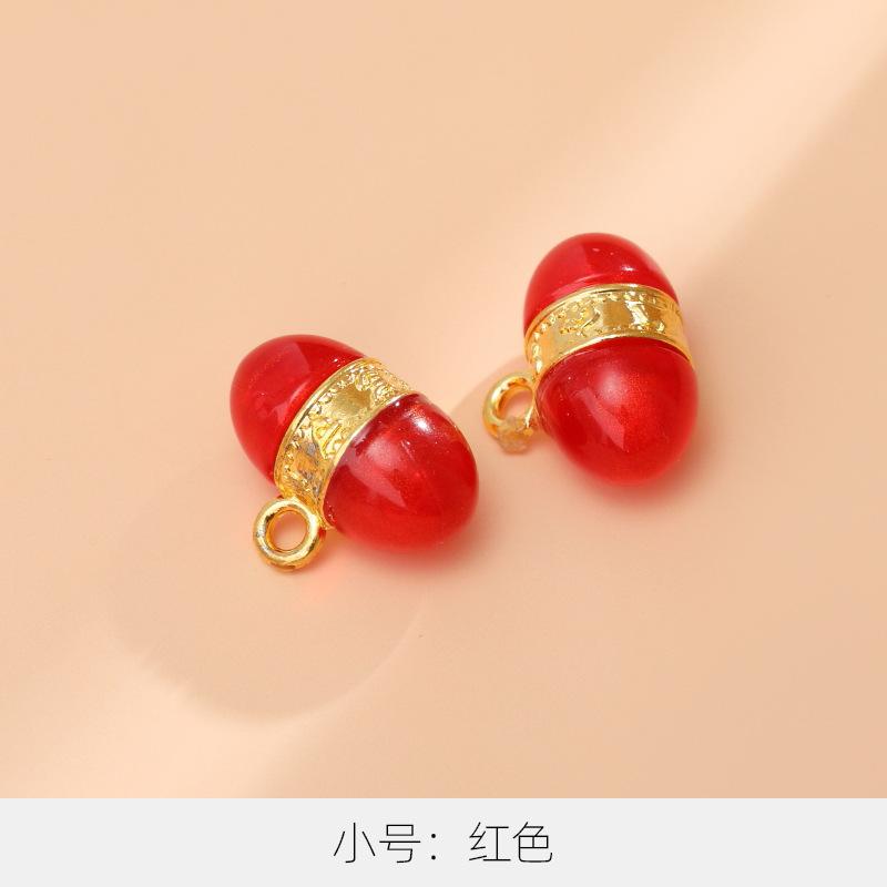 

10 шт. Пуговицы для свитера-кардигана, Изысканные металлические пуговицы в национальном стиле с бусинами, Пуговицы для Танского костюма высокого класса, Пуговицы для женского чонсама в новом китайском стиле Small * Oval * Red