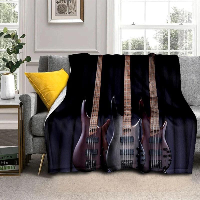 Electric Guitar 3D Classical Guitar Blanket,Soft Throw Blanket for Home Bedroom Bed Sofa Picnic Travel Office Cover Blanket Kids
