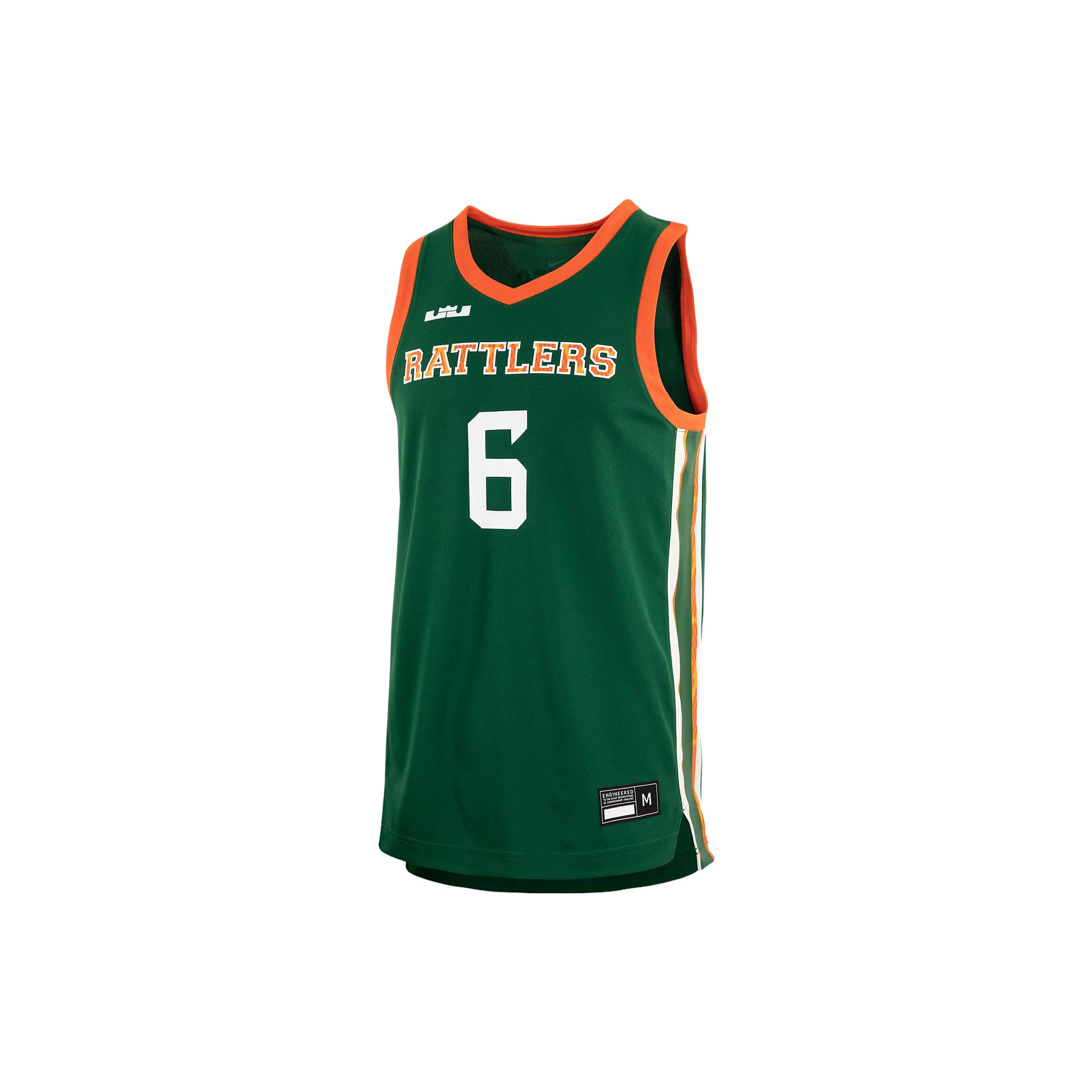 Nike LeBron College Basketball Jersey LeBron James Size 6 Men s Green P32818J347-FAM M