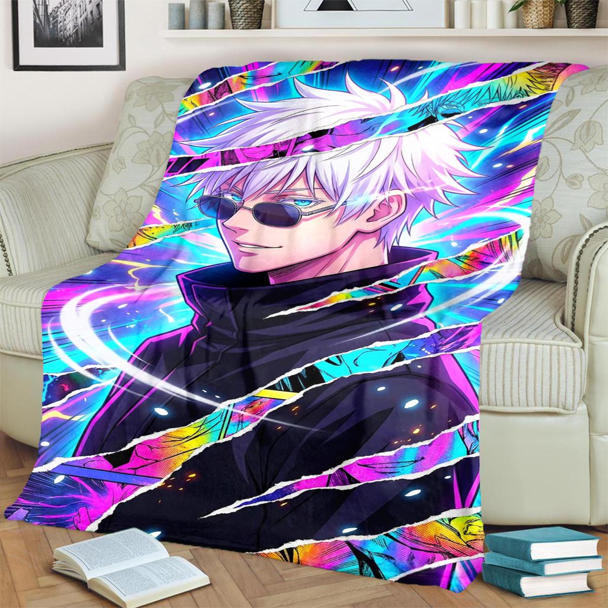 

Warm Flannel Blanket Jujutsu Kaisen Pattern for Bedrooms, Sofas, Beds, Chairs, Picnics, Travel 75x90cm