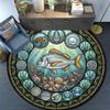 Ocean Life Symbols Round Area Rug Under Office Chairs Bedroom Living Room Home Decor