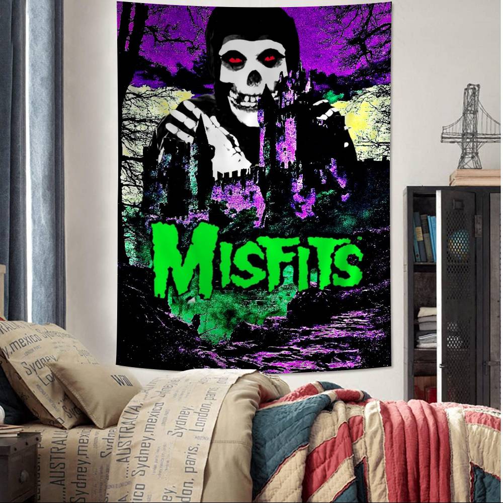Punk Band M-Misfits Colorful Tapestry Wall Hanging Hanging Tarot Hippie Wall Rugs Dorm Wall Art Decor