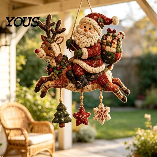 Bastelsets für Erwachsene DIY Patchwork-Weihnachts-Windspiel-Set, Handgemachtes Patchwork-Stoff-Nähbasteln Feiertags-Kunstbedarf Erwachsene, Winter-Saisonal