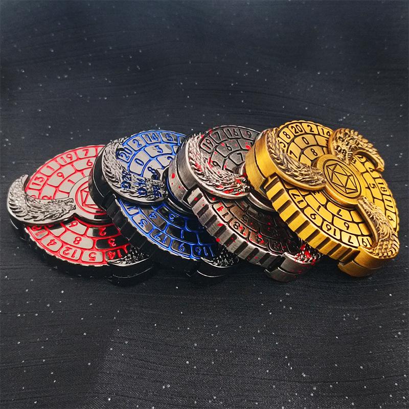Cross-Border DND Fingertip Gyro Turntable RPG Dice Polyhedral Metal Craft for Board Games Decompression Gift for Gamers
