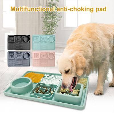 Tigela de comida lenta para animais de estimação, produto comestível com ventosas, promove a digestão, retarda a velocidade de alimentação, tapete de lamber de silicone