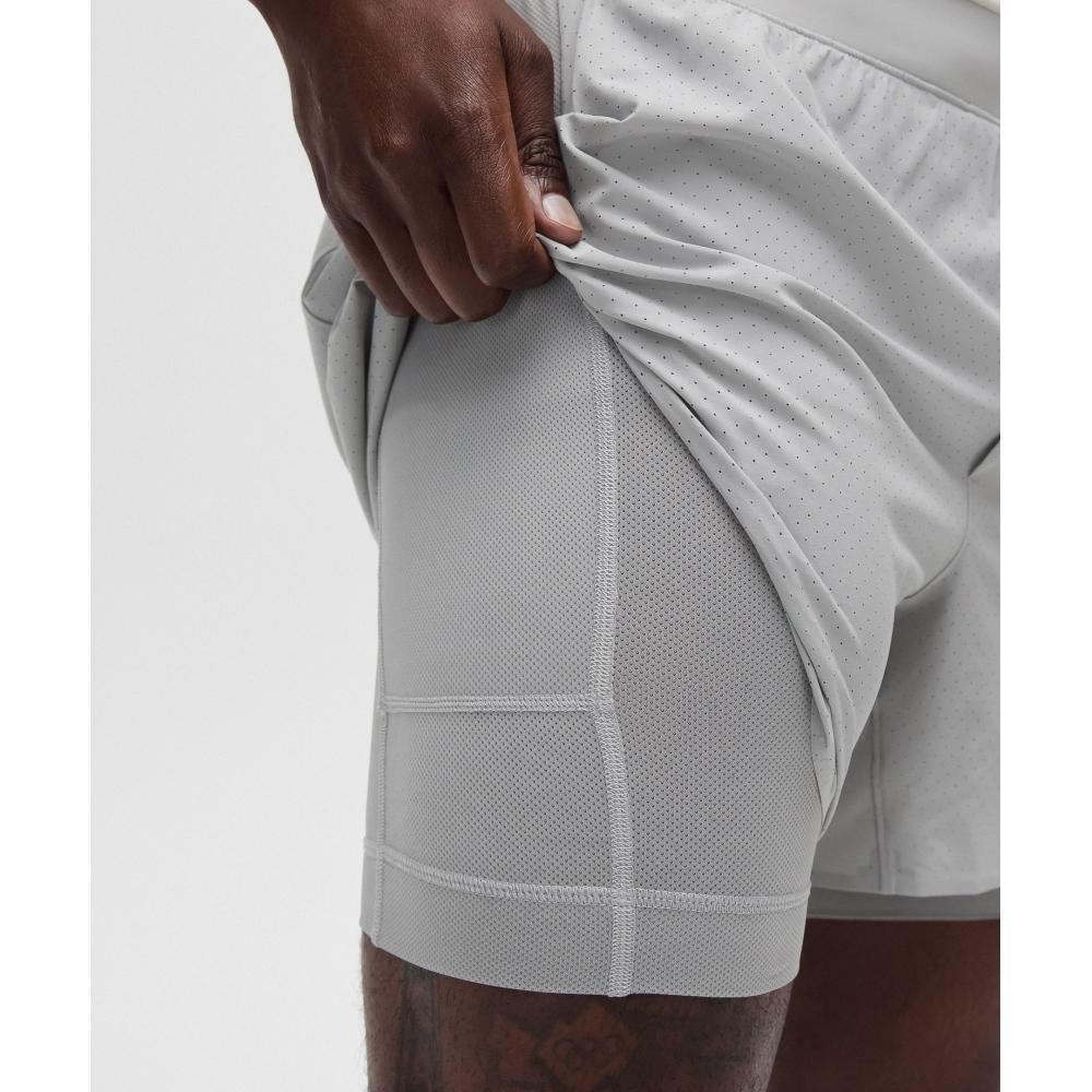 Lululemon Fast And Free Lined Running Short 5  Silver Drop