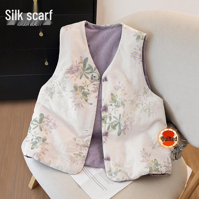 

Sishe Женский новый жилет из хлопка в китайском стиле с V-образным вырезом XL