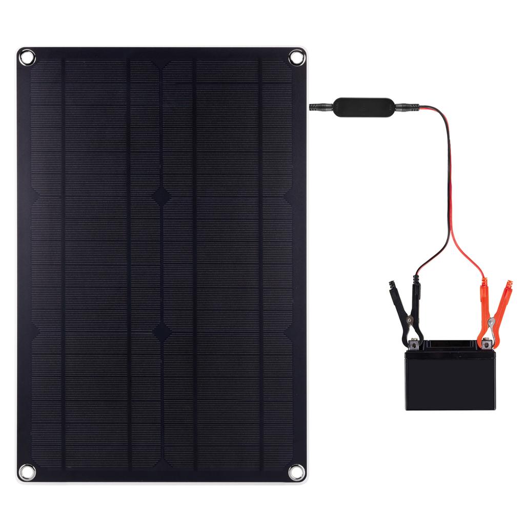 Solar Battery Charger Maintainer, 20W 12V Portable Solar Panel Trickle Charging Kit for Car,