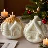 DIY Christmas Tree House Silicone Mold Handmade Aroma Candle Plaster Resin Ornaments Mould Christmas Candle Making Supplies