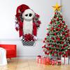Christmas Jack Wreath for Front Door Wooden Doll Holding Gift Box Wall