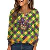 Women's Fashionable Loose Long Sleeved Carnival Printed Casual Top