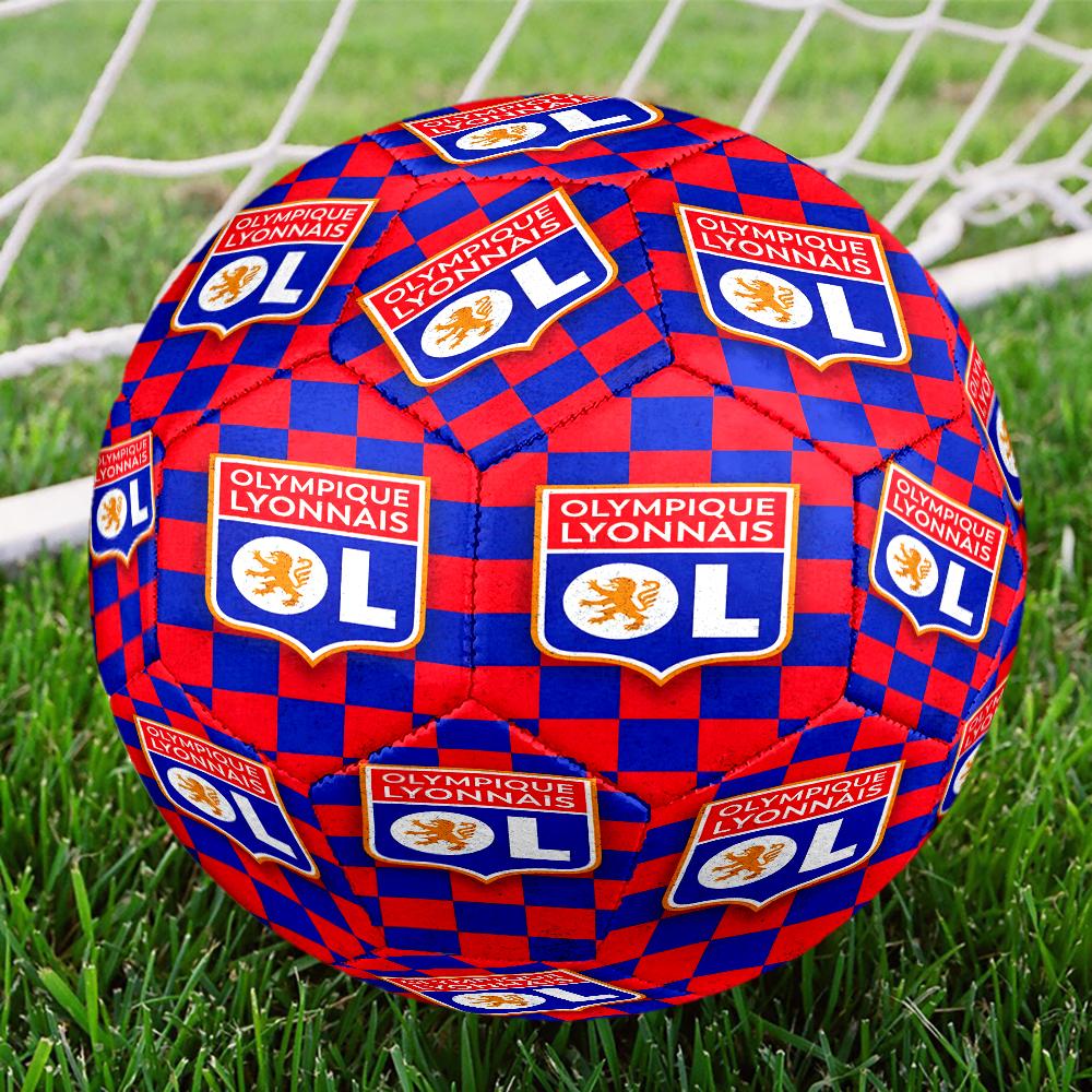 Olympique Football Crest Size 5 Soccer Balls, Anti-Slip, Protective Football, Outdoor Sport, a Unique Gift Suitable for Him/her, Birthdays