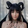Halloween Cosplay Devil Horns Masquerade Props Soft Comfortable Headband Unisex Headgear for Themed Gatherings