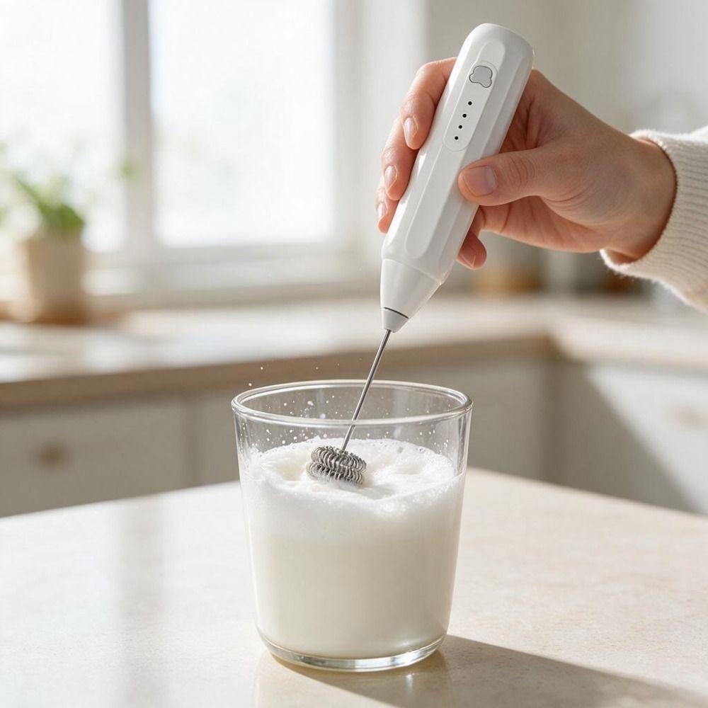 USB Rechargeable Electric Egg Beater Handheld Coffee Milk Mixer Electric Milk Frother Travel