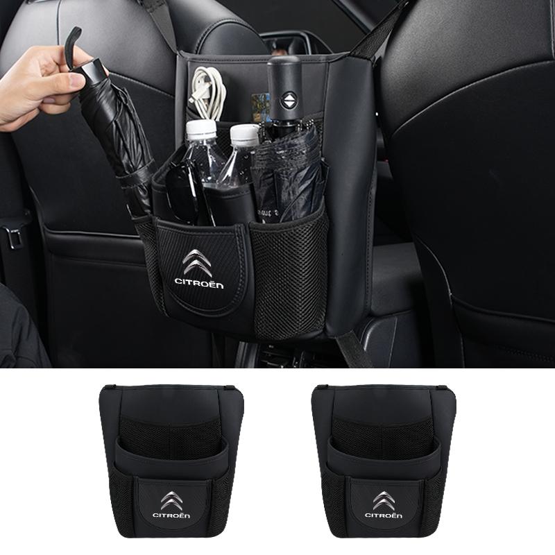 AUS2 Car Seat Middle Hanger Storage Bag Mutifuntional Leather Auto Organizers For Citroen C4 C3 C5 C1 C-Elysee Berlingo Picasso Jumpy