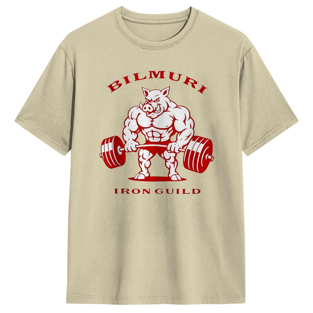 Pig bilmurI Iron Guild Gym T Shirt Summer Cotton TShirts For Unisexs Design Tee Shirt Short Sleeve Awesome Tees