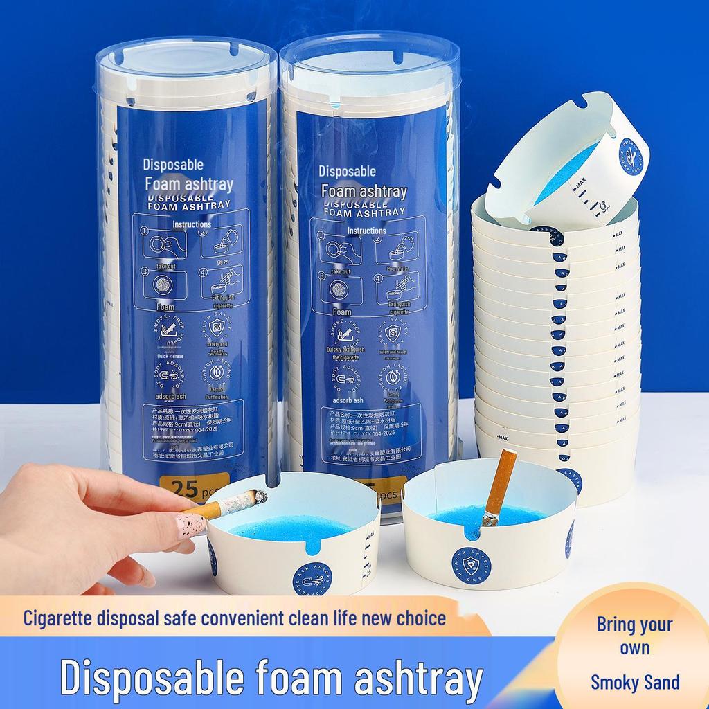 High-End Disposable Ashtray with Sand: Smoke Absorption & Odor Removal for Office Use