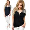 Stylish Summer Cotton V-neck Blouse For Women With Classic Zipper And Loose Fit